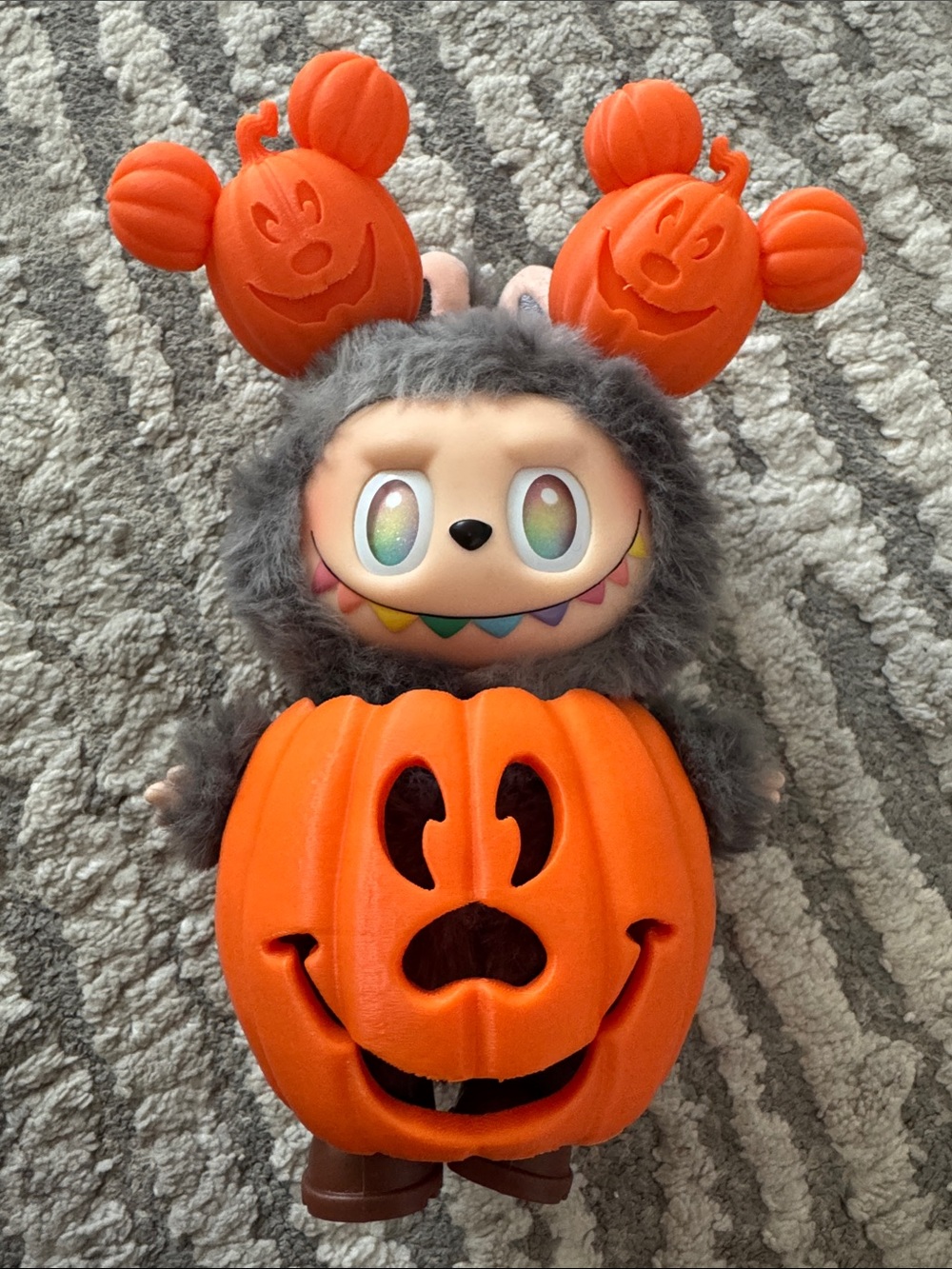 Screenprinted Pumpkin Costume for Labubu